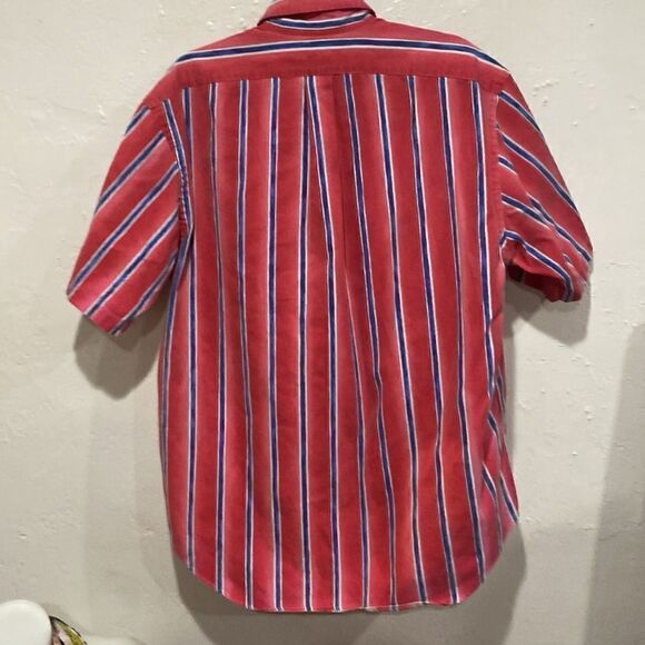 VTG Polo By Ralph Lauren S/S 100% Cotton Button Down SZ L Red/White/Blue - Picture 3 of 6